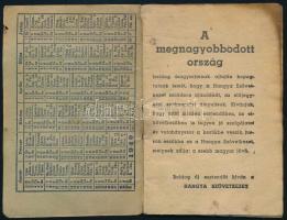 1940 Hangya Szövetkezet zsebnaptára, kissé kopottas állapotban