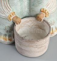 Kiss Roóz Ilona (1920-2010): Kétalakos ékszeres edény. Jelzett, kis kopással, m: 18 cm