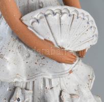 Lászlop jelzéssel: Hölgy legyezővel. Jelzett, kis kopással, m: 26 cm