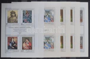 Festmény motívum összeállítás A4-es berakóban, benne sorok, blokkok, FDC-k, sok csehszlovák és japán...