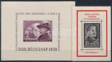 1950 Bem blokk + 1953 Sztálin-gyász blokk (22.000)