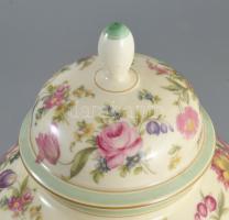 Thomas Ivory virágmintás fedeles váza, jelzett, hibátlan, m: 30 cm