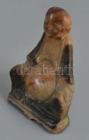 2 darab faragott zsírkő figura, m: 11 cm alatt