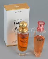 2 darab antik fa tárolóedény, egyik monogramos díszítéssel, m:15 cm alatt