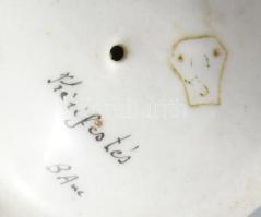 Drasche női figura, kézzel festett, jelzett, hibátlan, m: 17,5 cm