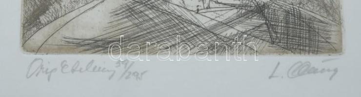 Almásy László (1926-): Don Quijote. Rézkarc, papír, jelzett, számozott (39/295), 21x15 cm Üvegezett ...