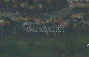 Kiss G. jelzéssel: Udvar állatokkal. Olaj, karton, jelzett, üvegezett keretben 14x20 cm