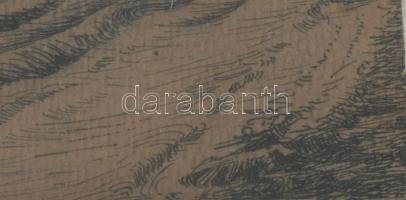 Jelzés nélkül: dunai rakpart. Ceruza, papír, fakeretben.10x13 cm