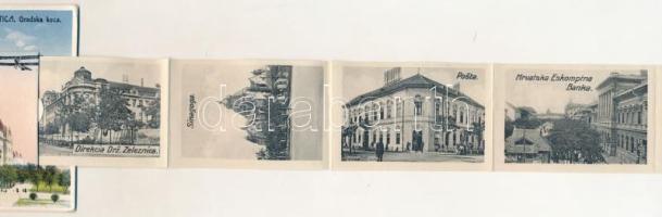 1941 Szabadka, Subotica; Gradska kuca / városháza, leporellolap 10 kis képpel / city hall, leporello...