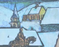 Azonosítatlan jelzéssel: Kolozsvár. Vegyes technika, papír. Jelzett, üvegezett keretben 15x14 cm