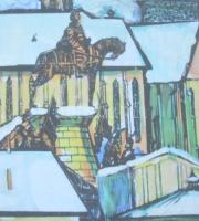 Azonosítatlan jelzéssel: Kolozsvár. Vegyes technika, papír. Jelzett, üvegezett keretben 15x14 cm