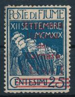 Olasz katonai posta Carnaro-sziget 1920 Mi 14 (Sassone 148) vizsgálójellel (Mi EUR 180.-, Sassone: 800.-)