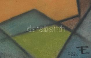 Einczinger Ferenc (1879 - 1950): Háztetők.1926. pasztell, papír, jelzett 29x39 cm Üvegezett keretben