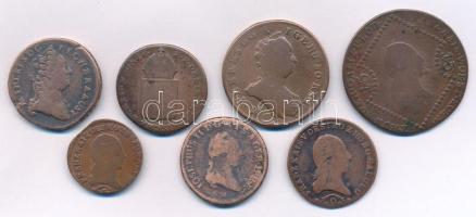 1765-1816. 7db-os Habsburg Cu krajcártétel T:VF,F