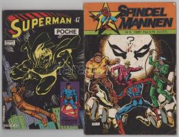 1981 Superman képregény, francia nyelvű + 1982 Pókember képregény, finn nyelvű