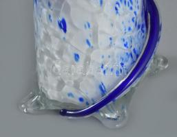 Többrétegű váza, körben rátekert kígyó alakkal, hibátlan, m: 16,5 cm