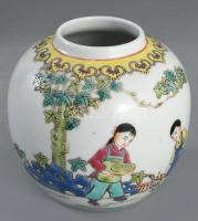 2 darab kínai jelzett gömb váza, hibátlan, m: 10 cm