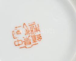 2 darab kínai jelzett gömb váza, hibátlan, m: 10 cm