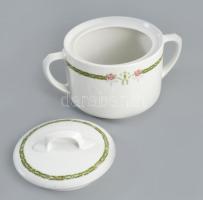 Szecessziós cseh cukortartó, jelzett, kopással, m: 10 cm