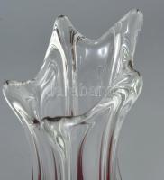 cca 1960 Cseh fingerváza, részben anyagában színezett, hibátlan, m: 29 cm