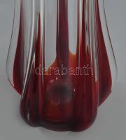 cca 1960 Cseh fingerváza, részben anyagában színezett, hibátlan, m: 29 cm