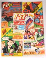 1981-1986 5 db Pif képregény, francia nyelvű, vegyes állapotban