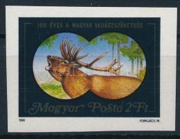 1981 100 éves a Magyar Vadászszövetség vágott bélyeg