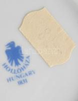 Hollóházi virágmintás 3 részes asztali szett, h: 14 cm alatt