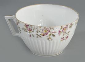 cca 1900 Antik vékonyporcelán csésze alátéttel, aranykopással, d: 15,5 cm