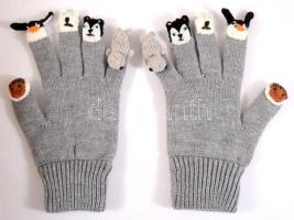 Állatfigurás kesztyű, jó állapotban