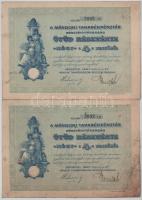 1927. Mándok "Mándoki Takarékpénztár Részvénytársaság" ötöd részvénye 4P-ről (4db, 3x sors...