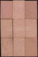 1916 Fischer Herrmann, a cs. és kir. 38. gyalogezred katonájának 9 db tábori posta levelezőlapja, &q...