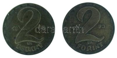 1973. 2Ft sárgaréz, ritkább évjárat (2x) T:XF patina Adamo F7.4