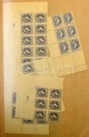 Franciaország régi ívdarabok, összefüggések, néhány száz bélyeg 14 lapos pergamenes ívberakóban