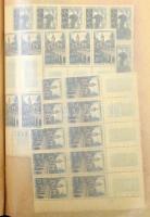 Franciaország régi ívdarabok, összefüggések, néhány száz bélyeg 14 lapos pergamenes ívberakóban