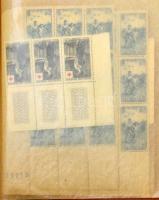 Franciaország régi ívdarabok, összefüggések, néhány száz bélyeg 14 lapos pergamenes ívberakóban