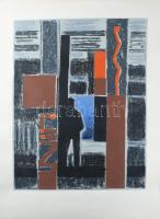 Miháltz Pál (1899-1988): Színpad. Szitanyomat, papír. jelzett, sorszámozott 6/30 65x49 cm