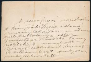 1914 Szarajevó, az osztrák-magyar trónörököspár (Ferenc Ferdinánd és Chotek Zsófia) elleni merénylet...