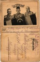 In Treue Fest. Feldpostkarte. C. Cappon / WWI Austro-Hungarian K.u.K. military field post with Wilhelm II, Emperor Franz Joseph, Mehmed V. Central Powers, Viribus Unitis propaganda (non PC)