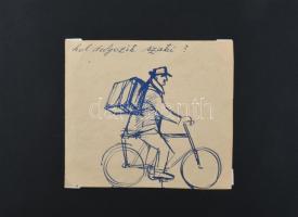 Kohán György (1910-1966): Kerékpáros. Tus, papír, Jelzés nélkül. 15x17 cm