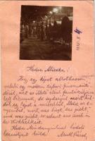 1915 Első világháborús tábori postai levelezőlap, osztrák-magyar katonai tábori sütöde, ragasztott f...