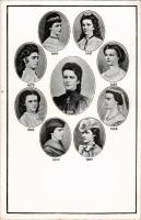 1898 Erzsébet királyné (Sisi) portréi 1847 és 1898 között, kiadva halálának évében / Empress Elisabe...