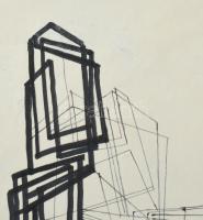 Fekete Nagy Béla (1905 - 1983) : Alakzatok. Tus, papír, jelzett. 30x20 cm