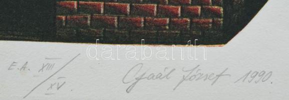 Gaál József (1960-):A csinos ház Litográfia, papír. Jelzett, számozott művészpéldány. EA XIII/XV, 40...