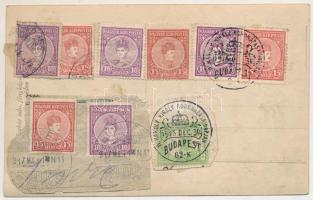 1917 IV. Károly király. Kallós Oszkár udvari fényképész, hátoldalon 9 db bélyeg / Charles I of Austr...