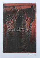 Lux Antal (1935-): Torony. Ofszet, papír. Jelzett, datált, 40x30 cm