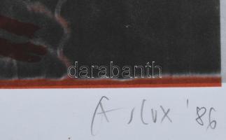 Lux Antal (1935-): Torony. Ofszet, papír. Jelzett, datált, 40x30 cm