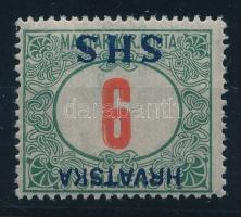 SHS 1918 Portó 6f fordított felülnyomással, Bodor vizsgálójellel Certificate: Zrinjscak
