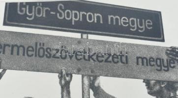 Sáros András Miklós (1945-): A ,ezőgazdaság szocialista átszervezése. Rézkarc, papír, jelzett, 30x40...