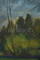 Nagy István jelzéssel: Házak. Olaj, karton, jelzett, kis sérüléssel. 34x34 cm